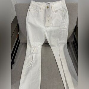 Frame Denim Le High Straight White Jeans